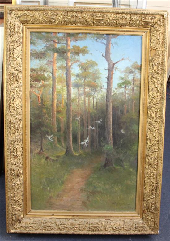 Ludvig Richarde Fairies in woodland 33 x 20in.